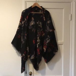 Abstract floral blanket scarf